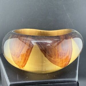 Vintage Chunky Bangle Bracelet Acrylic 8.5"